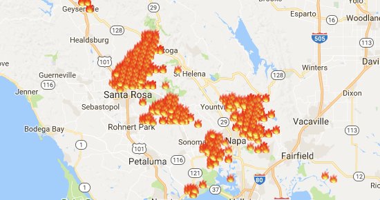 Monday Afternoon Map Of Northern California Wildfires Lost Coast