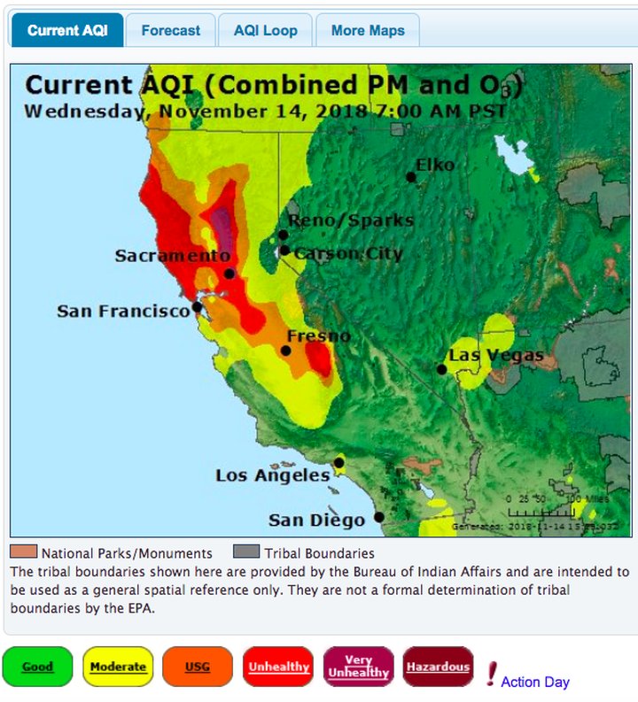 california air quality map