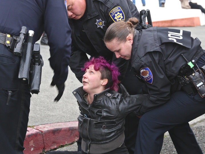 Image result for protesters arrested in eureka california