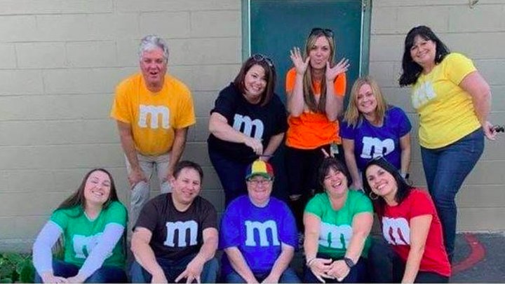 M&M group Halloween costume  M&m halloween costume, M&m costume, Teacher  halloween costumes