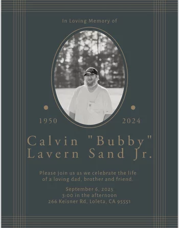 Image for Calvin 'Bubby' Lavern Sand Jr.