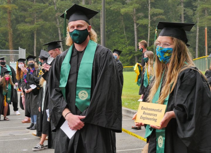 (PHOTOS) At a Masked Humboldt State University Class of 2021 Graduation