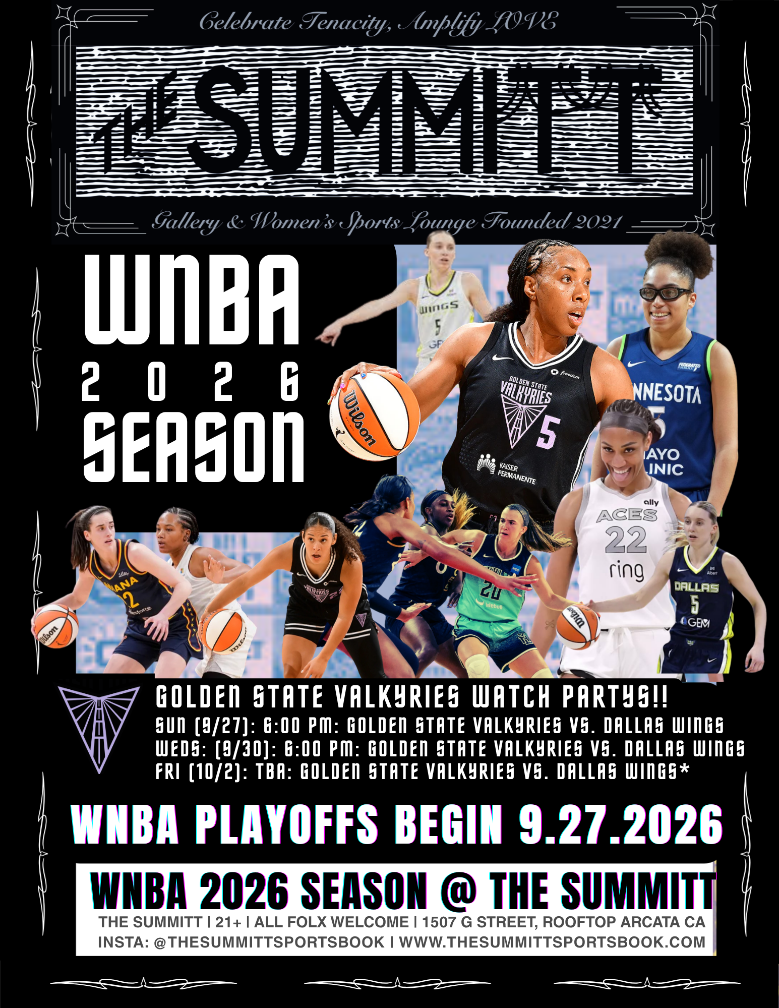 Watch party for WNBA Playoffs at The Summitt in Humboldt County, California.